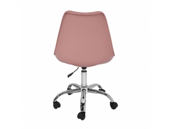 Silla de escritorio color rosa nude y patas metalicas  merkamueble