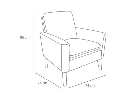 Sillón gris patas madera  merkamueble 2