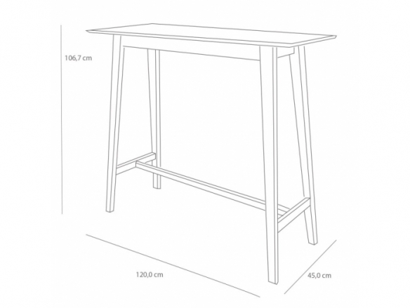 Mesa alta de madera y lacado blanco  merkamueble