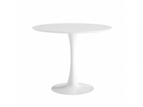 Mesa redonda 90 cm color blanca con pie central  merkamueble