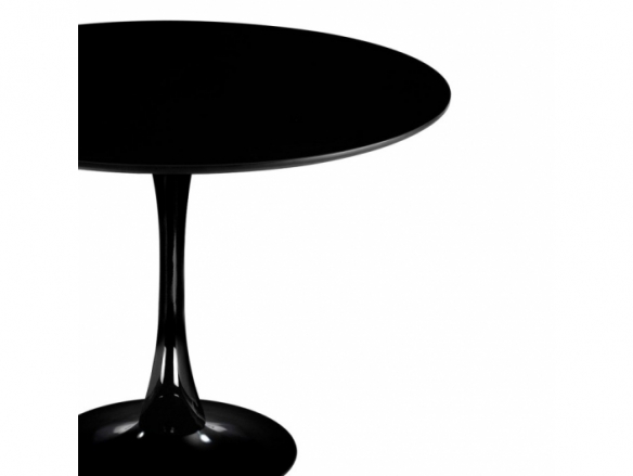 Mesa redonda negra con pie central 90 cm  merkamueble