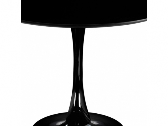 Mesa redonda negra con pie central 90 cm  merkamueble
