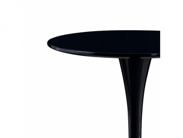Mesa alta negra pie central  merkamueble