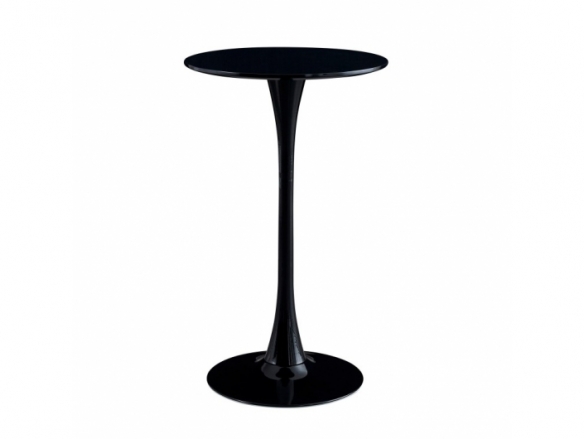 Mesa alta negra pie central  merkamueble