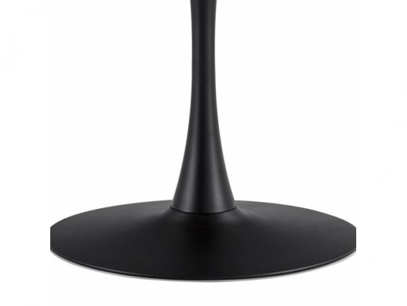 Mesa redonda de madera con patas negras 110 cm  merkamueble