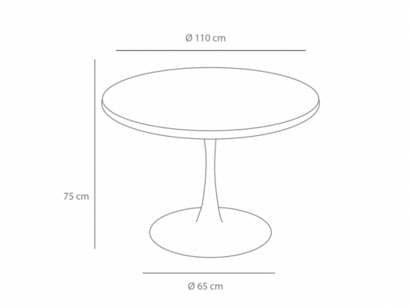 Mesa redonda de madera con patas blancas 110 cm  merkamueble