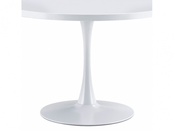 Mesa redonda de madera con patas blancas 110 cm  merkamueble