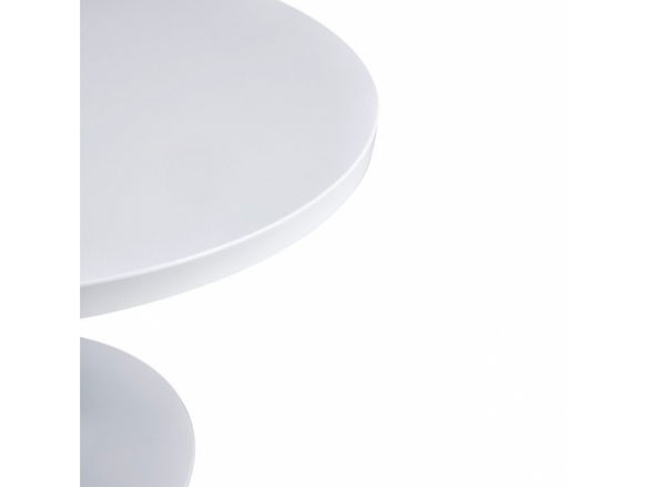 Mesa redonda de madera con patas blancas 110 cm  merkamueble
