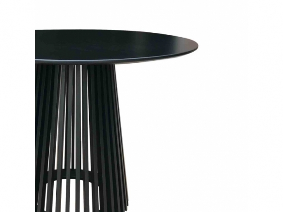 Mesa redonda negro lacada 100 cm  merkamueble