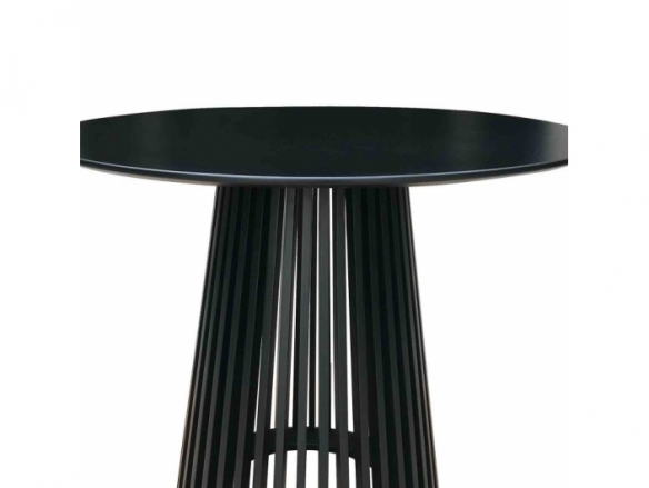 Mesa redonda negro lacada 100 cm  merkamueble