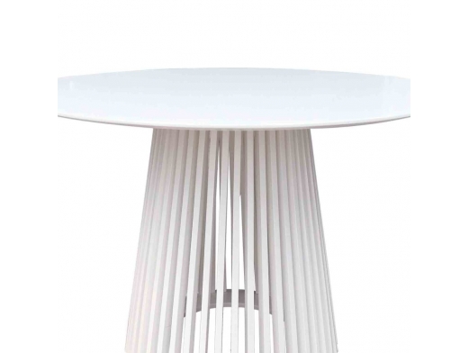 Mesa redonda blanca lacada 100 cm  merkamueble 2