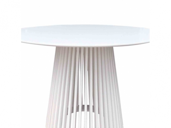 Mesa redonda blanca lacada 100 cm  merkamueble