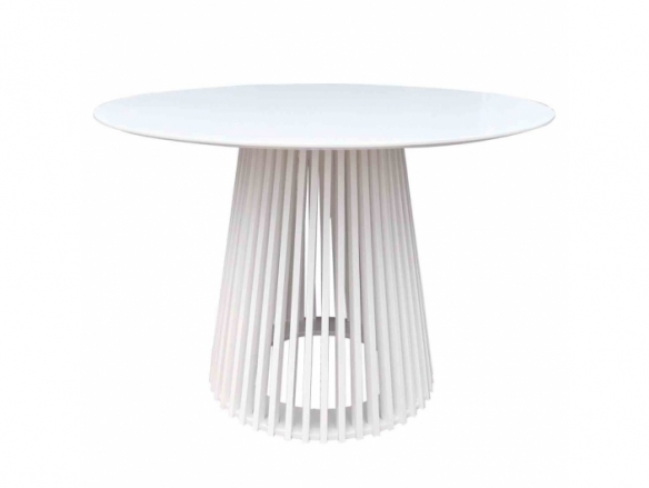 Mesa redonda blanca lacada 100 cm  merkamueble
