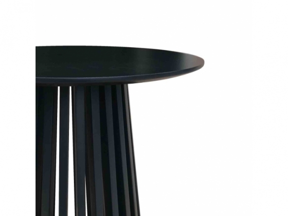 Mesa de centro redonda lacado negra 50 cm  merkamueble