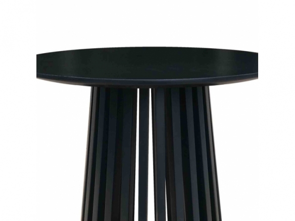 Mesa de centro redonda lacado negra 50 cm  merkamueble