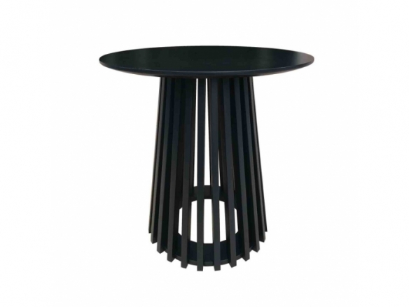 Mesa de centro redonda lacado negra 50 cm  merkamueble