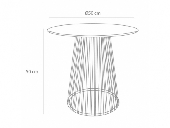 Mesa de centro redonda lacado negra 50 cm  merkamueble