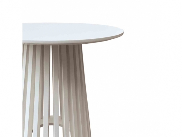 Mesa de centro redonda lacado blanca 50 cm  merkamueble