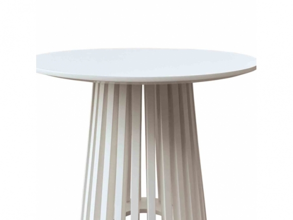 Mesa de centro redonda lacado blanca 50 cm  merkamueble