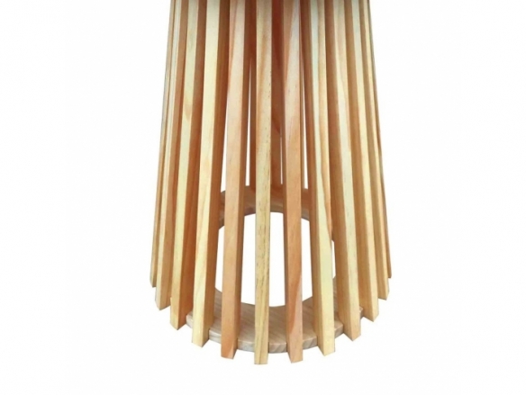 Mesa de centro redonda madera barnizada 50 cm  merkamueble
