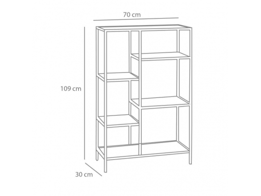 Estantería baja estructura metal negro  merkamueble 2