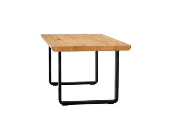 Mesa de centro color madera y patas negras 110 cm  merkamueble