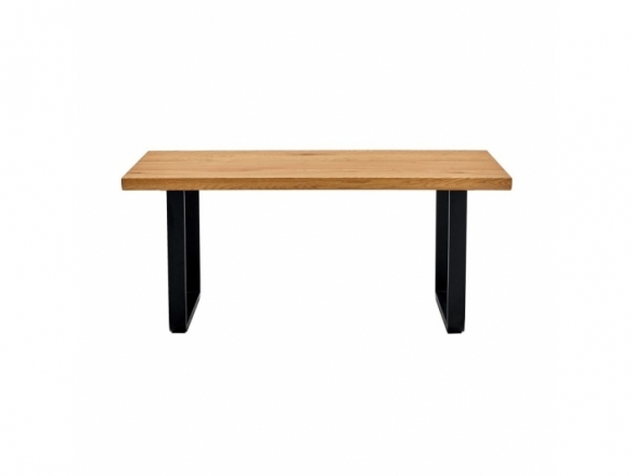 Mesa de centro color madera y patas negras 110 cm  merkamueble