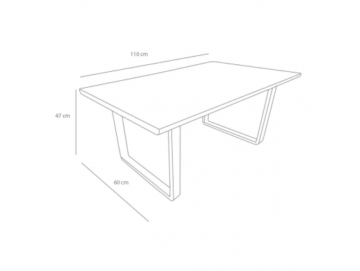Mesa de centro con patas de metal blanca 110 cm  merkamueble 2
