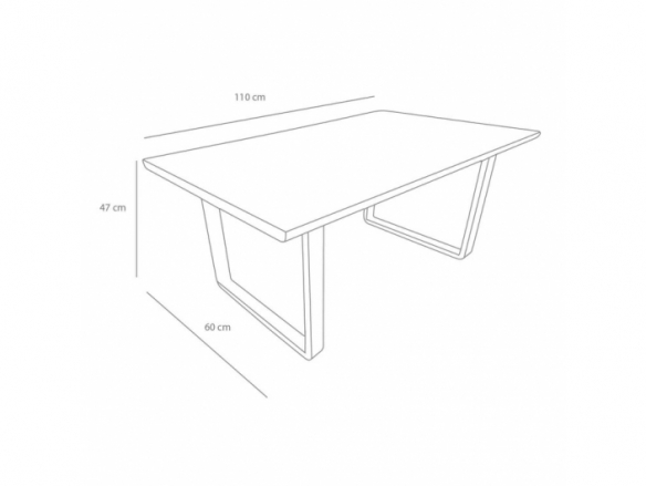 Mesa de centro con patas de metal blanca 110 cm  merkamueble