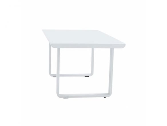 Mesa de centro con patas de metal blanca 110 cm  merkamueble