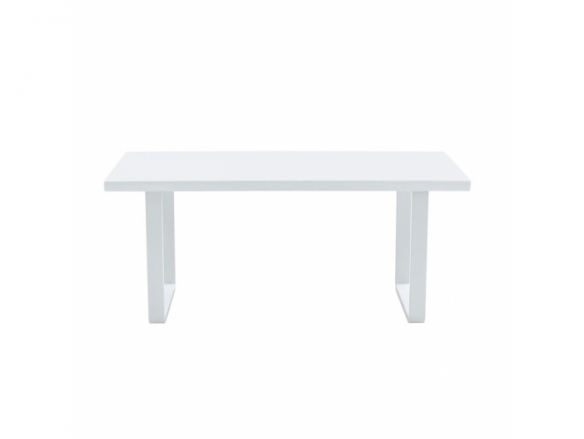 Mesa de centro con patas de metal blanca 110 cm  merkamueble