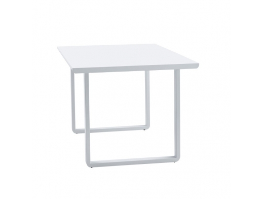Mesa de comedor con patas de metal blanca 140 cm  merkamueble 2