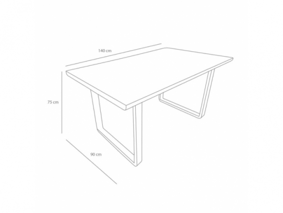 Mesa de comedor con patas de metal blanca 140 cm  merkamueble