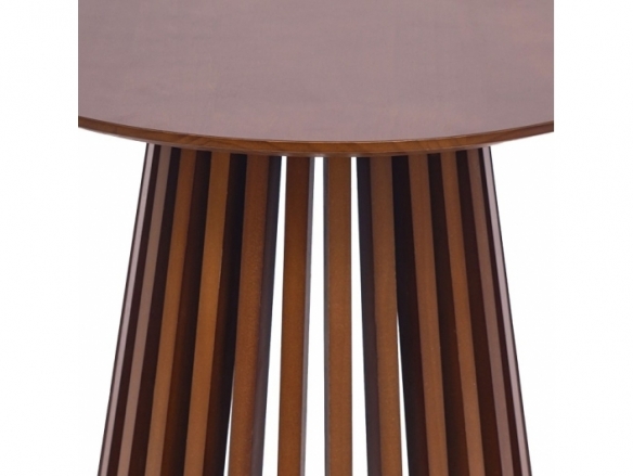 Mesa de centro redonda madera nogal 50 cm  merkamueble