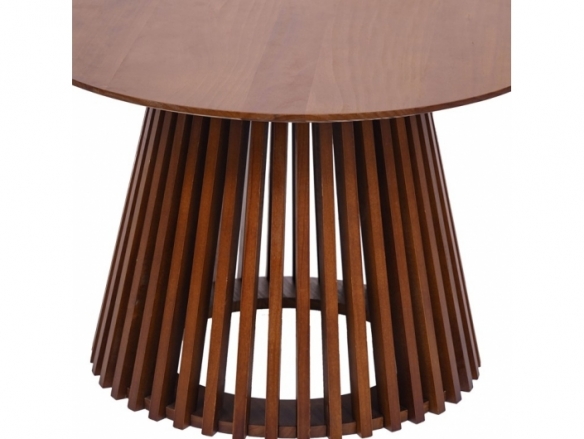 Mesa de centro redonda madera nogal 70 cm  merkamueble