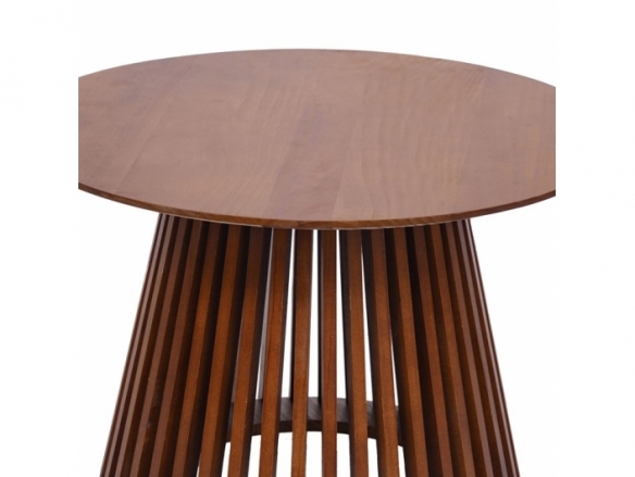 Mesa de centro redonda madera nogal 70 cm  merkamueble