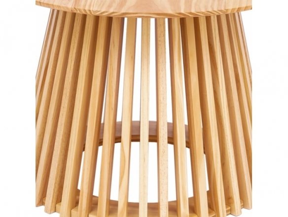 Mesa de centro redonda de madera natural 70 cm  merkamueble