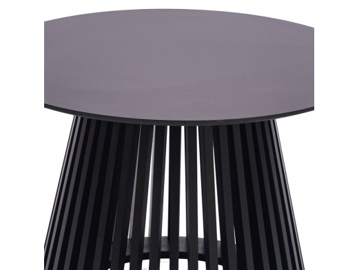 Mesa de centro redonda lacada negro 70 cm  merkamueble 2