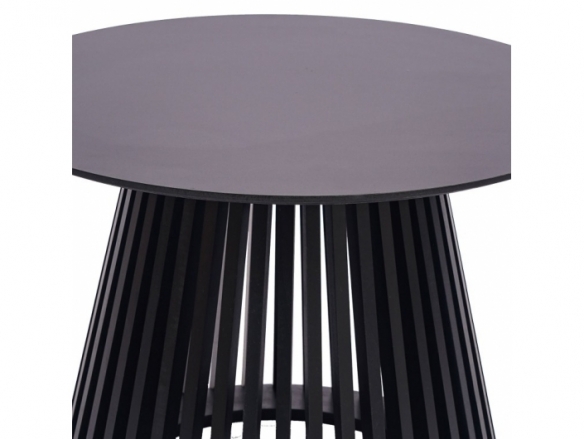 Mesa de centro redonda lacada negro 70 cm  merkamueble
