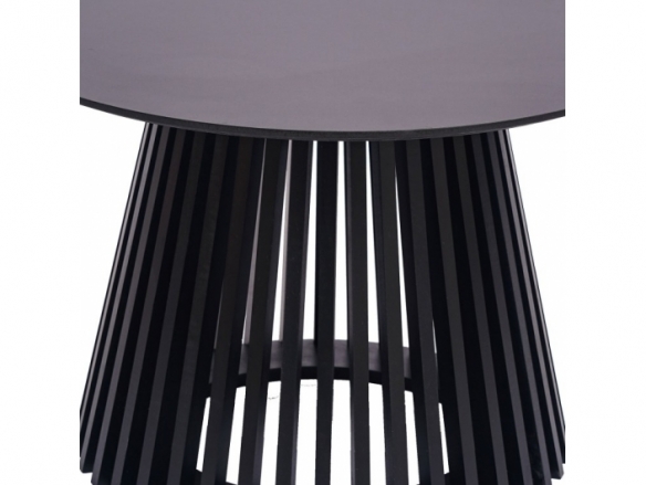 Mesa de centro redonda lacada negro 70 cm  merkamueble