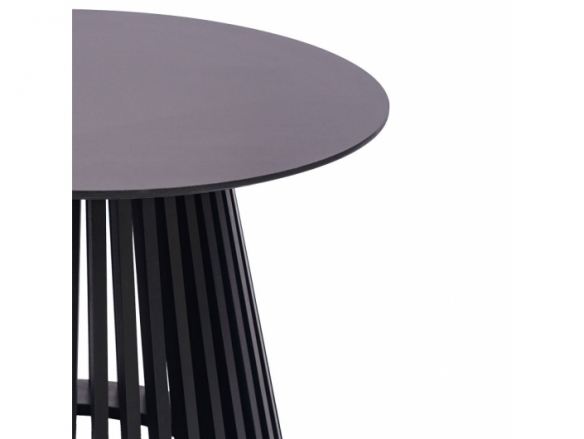 Mesa de centro redonda lacada negro 70 cm  merkamueble