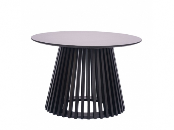 Mesa de centro redonda lacada negro 70 cm  merkamueble