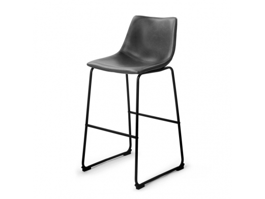 Taburete gris vintage con patas negras  merkamueble 2