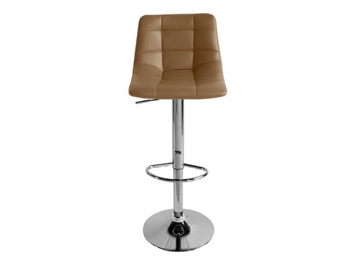 Taburete color capuchino acolchado con pie cromado  merkamueble 2