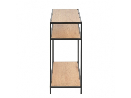 Consola en color madera y estructura metálica negra  merkamueble 2