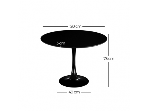 Mesa redonda negra con pie central 120 cm  merkamueble 2