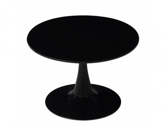 Mesa de centro negra pie central negro  merkamueble