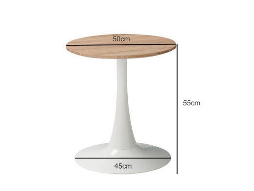 Mesa rinconera blanca pie central blanco  merkamueble 2