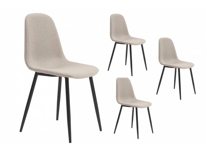 Pack 4 Sillas comedor tejido beige  merkamueble