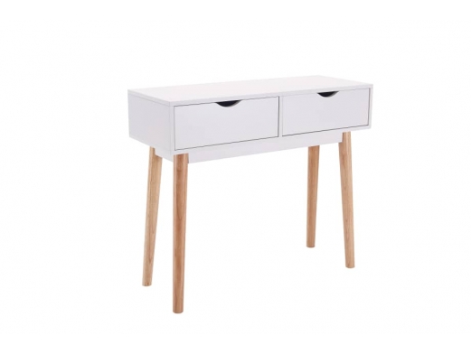 Recibidor 2 cajones blanco patas altas  merkamueble
